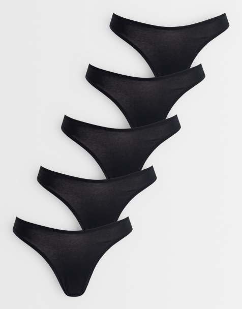 ASOS DESIGN - Pakke med 5 par sorte G-strenge - view 1