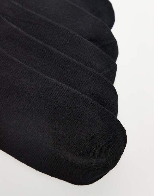 ASOS DESIGN - Pakke med 5 par sorte sokker til sneakers med sløjfe bagpå, 3 af 3