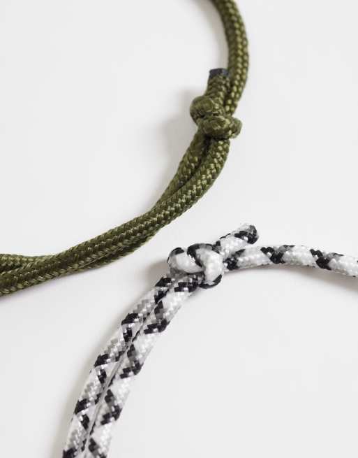 ASOS DESIGN - Pakke med 5 snorarmbånd i forskellige farver, 3 af 3