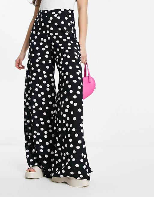 Black pants with white polka clearance dots