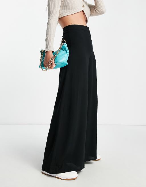 Scintillating Depth Pleats Pocket Palazzo Pants Black