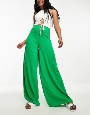 Asos Design Palazzo Pants In Green