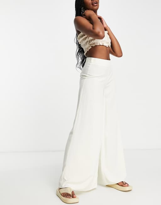 ASOS DESIGN palazzo pants in stone