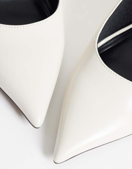 ASOS DESIGN Palazzo wedge pumps in off white, 2 of 4