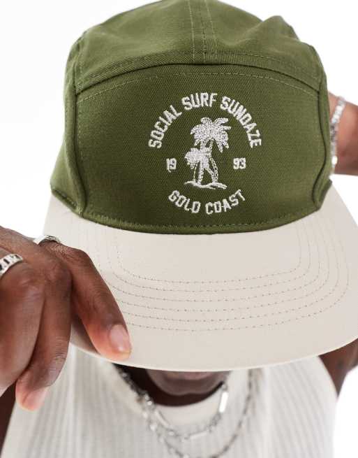 ASOS DESIGN palm graphic cap in khaki and ecru | ASOS