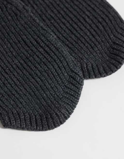 ASOS DESIGN palm warmer fingerless gloves in gray, 3 of 3