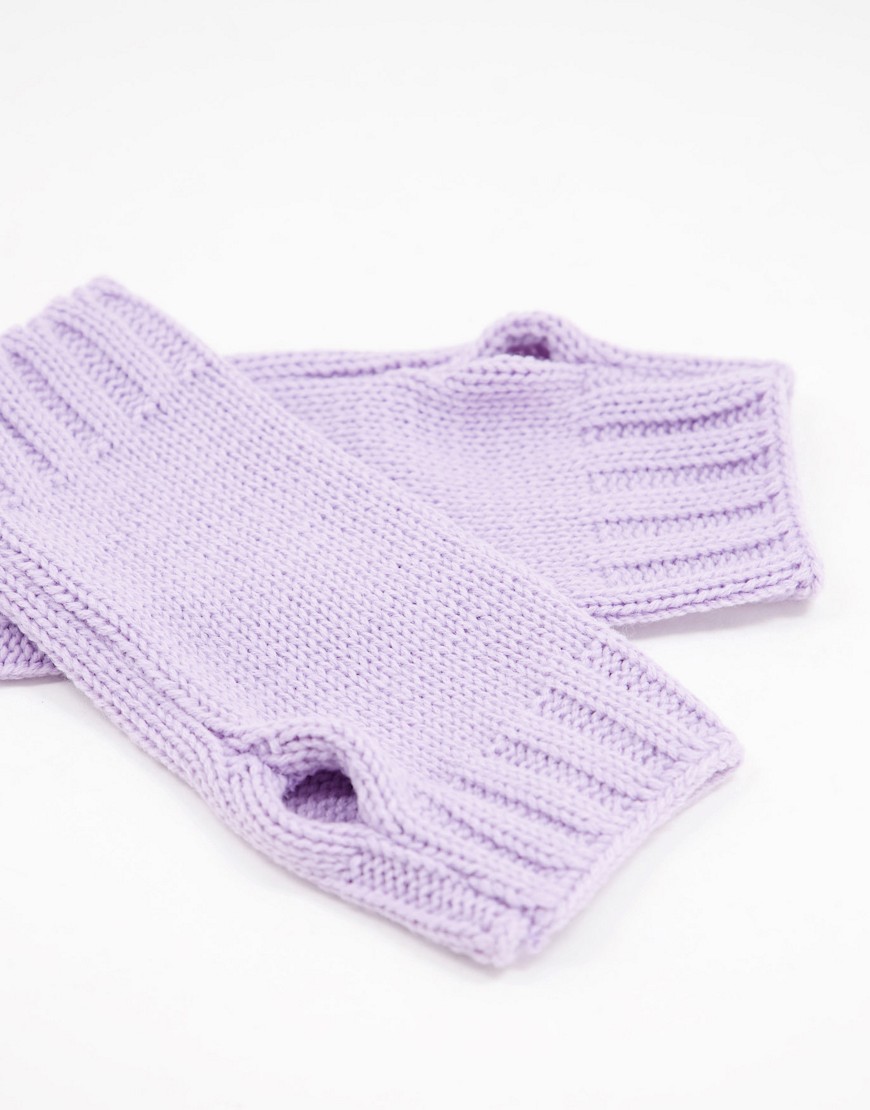 ASOS DESIGN palm warmers in lilac-Purple