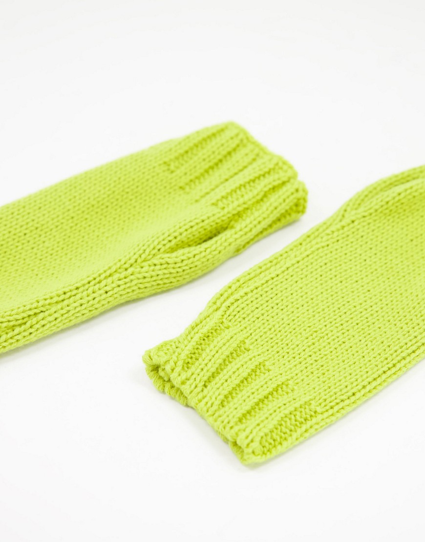 ASOS DESIGN palm warmers in lime-Green