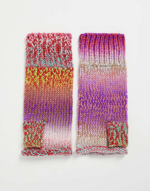 ASOS DESIGN palm warmers in mix knit