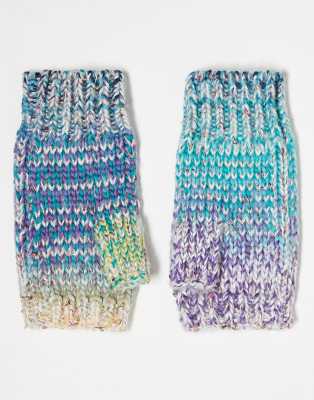 palm warmers in mix knit-Multi