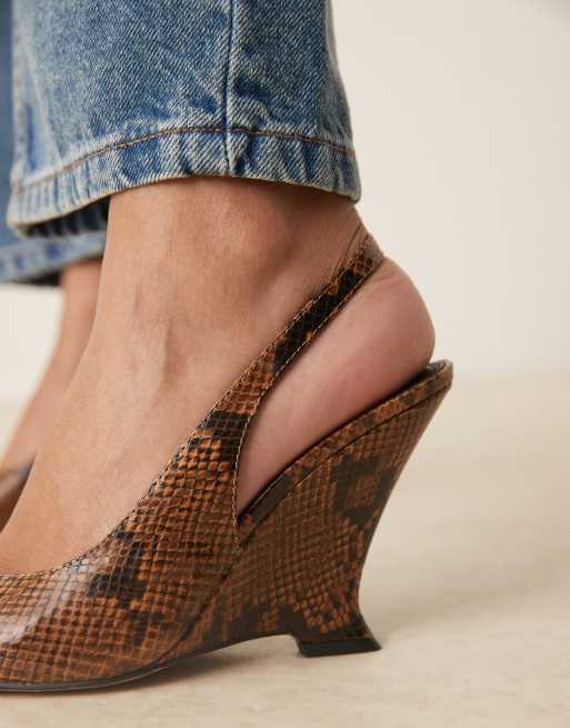 ASOS DESIGN - Palmer - Chaussures compensées à bride arrière et motif peau de serpent, 3 de 4