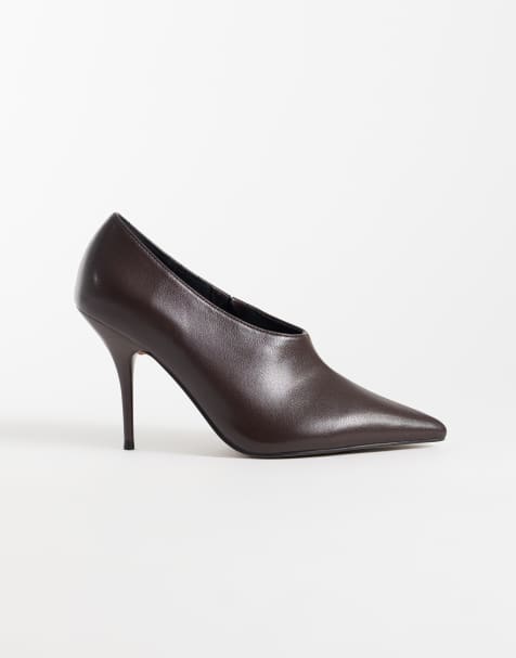 ASOS DESIGN Pamela botines de tacón en chocolate - view 1