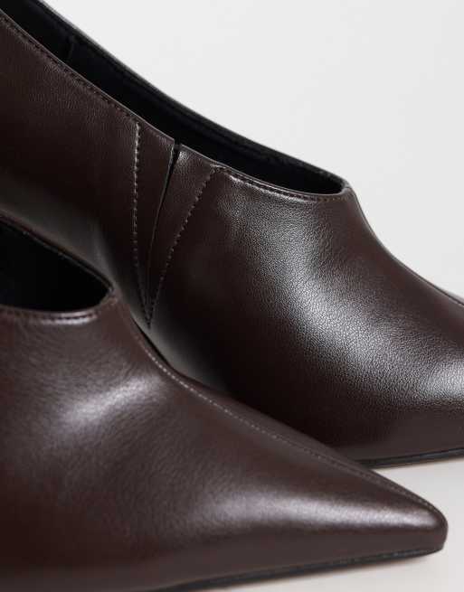 ASOS DESIGN Pamela high heeled shoe boots in chocolate, 3 of 4