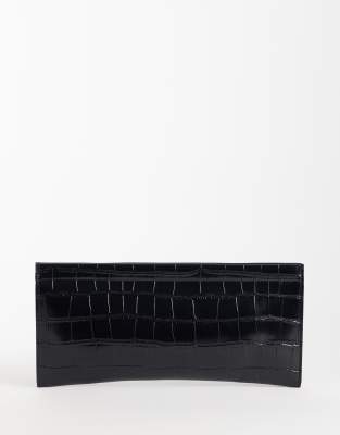 Asos Design Pancake Clutch Bag In Black