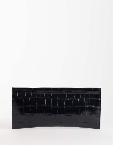 ASOS DESIGN pancake clutch bag in black - view 1