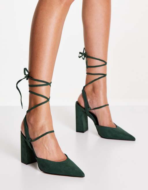 Forest green shop block heels