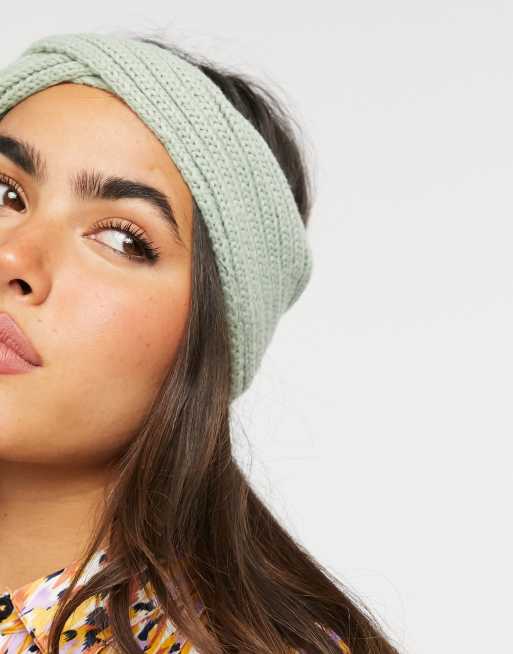 ASOS DESIGN - Pandebånd med drejet front i salviegrøn