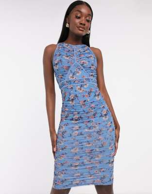 asos ruched midi dress