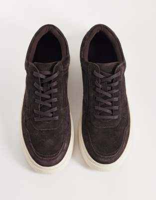 Asos Design Paneled Sneakers In Brown