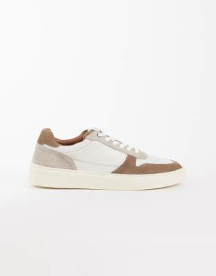Asos Design Paneled Sneakers In Neutral