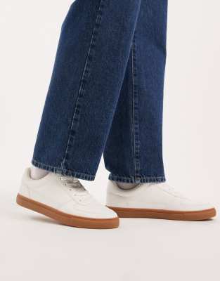Asos Design Paneled Sneakers In White