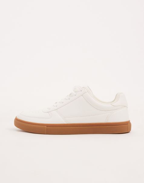 ASOS DESIGN paneled sneakers in white with a rubber sole unit - view 1