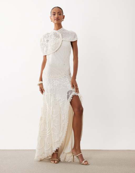 asos white dress LUXE textured structured mini with belt in Crafted from a comfortable blend of polyester and elastane ASOS LUXE pearl embellished bandeau