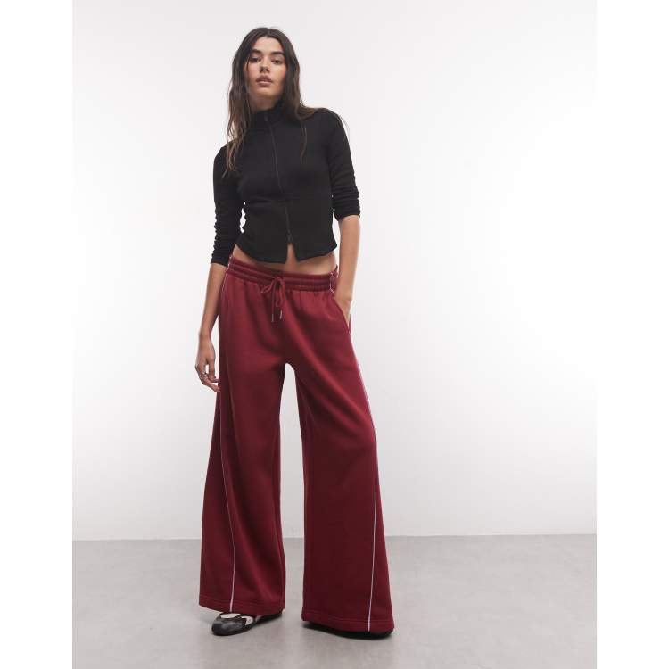 ASOS DESIGN panelled extreme wide leg jogger with piping details