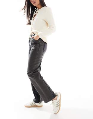 ASOS DESIGN ASOS DESIGN panelled faux leather trouser in black