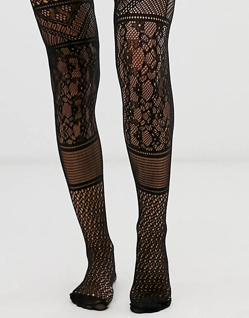 ASOS DESIGN panelled lace tights | ASOS