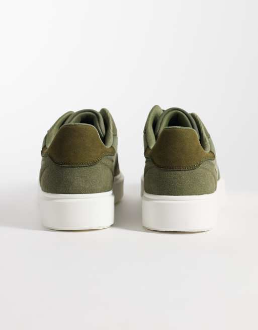 ASOS DESIGN panelled sneakers in khaki mix, 5 of 5