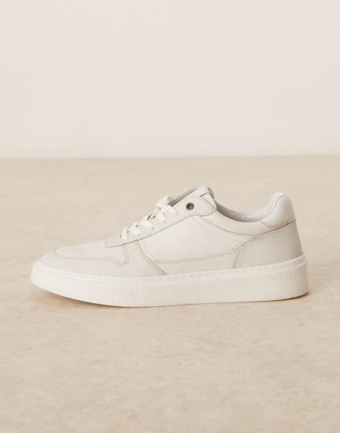 ASOS DESIGN panelled sneakers in off white leather - view 1