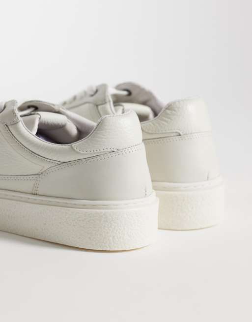 ASOS DESIGN panelled sneakers in off white leather, 2 of 5