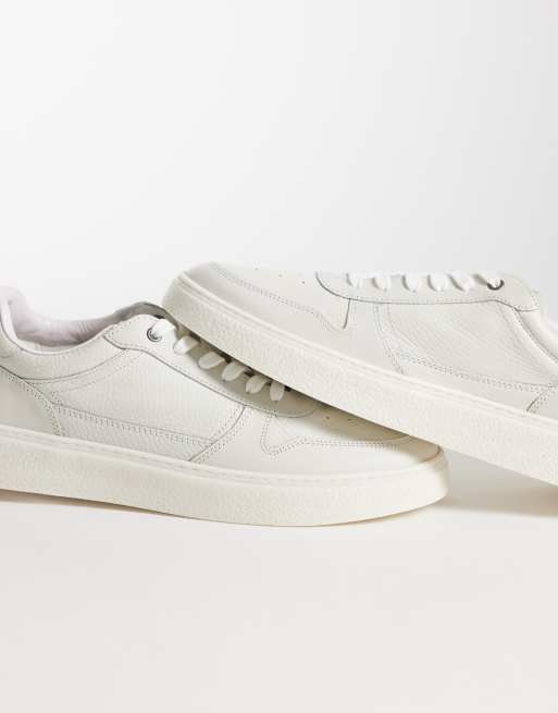 ASOS DESIGN panelled sneakers in off white leather, 4 of 5