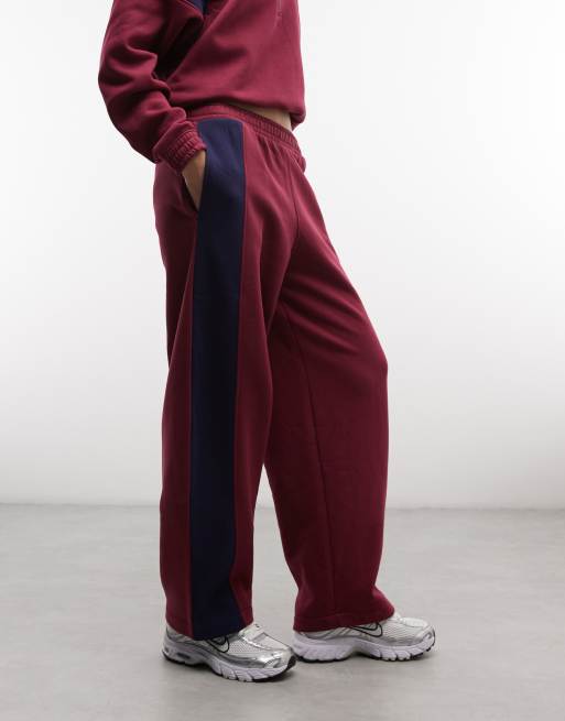 ASOS DESIGN panelled track joggers in plum co-ord, 2 of 5