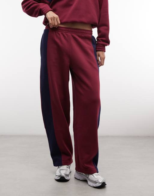 ASOS DESIGN panelled track joggers in plum co-ord, 3 of 5