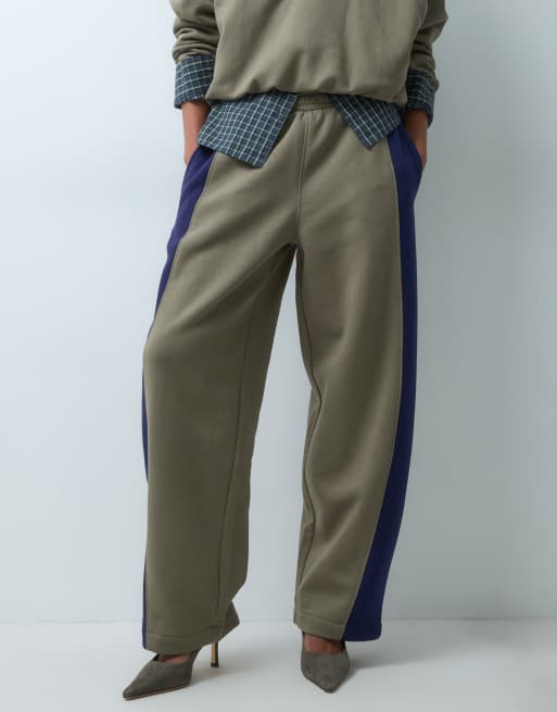  ASOS DESIGN panelled track sweatpants in khaki set, 2 of 5