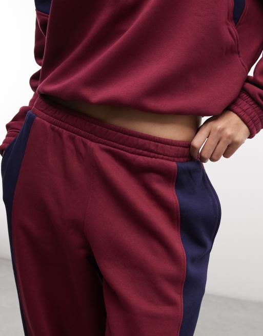 ASOS DESIGN panelled track sweatpants in plum set, 4 of 5