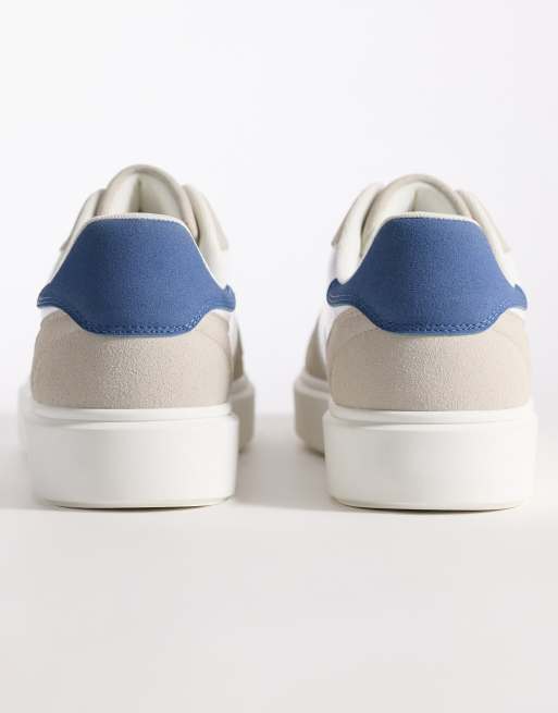 ASOS DESIGN panelled trainer in white and beige, 3 of 5