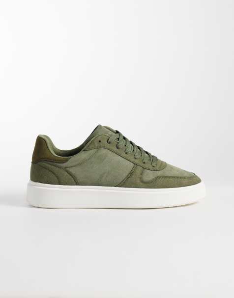 ASOS DESIGN panelled trainers in khaki mix - view 1
