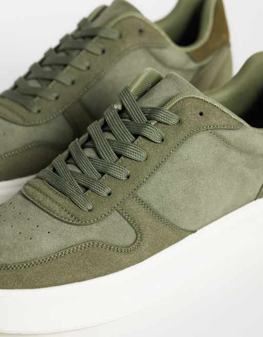 ASOS DESIGN panelled trainers in khaki mix, 3 of 5