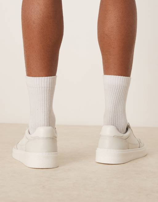ASOS DESIGN panelled trainers in off white leather, 5 of 5