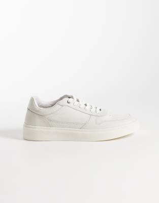  panelled trainers in off white leather