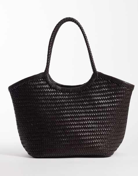 ASOS DESIGN - Panier en cuir tressé - Chocolat - view 1