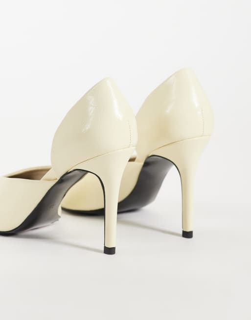 ASOS DESIGN Pannie high heeled court shoes in off white, 4 of 4