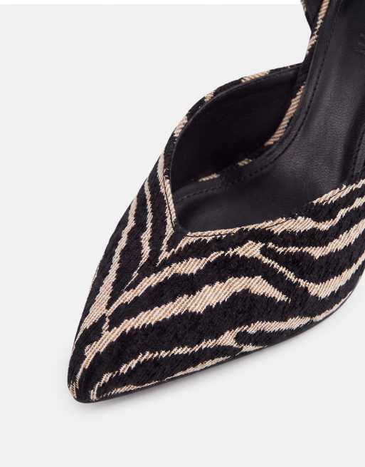 ASOS DESIGN Pannie high heeled pumps in zebra, 8 of 8