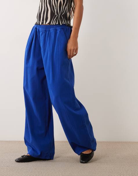 ASOS DESIGN pantalon à enfiler à taille nouée en cobalt - view 1