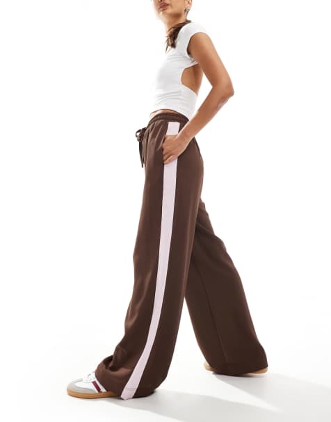ASOS DESIGN - Pantalon à enfiler avec empiècement contrastant - Marron - view 1