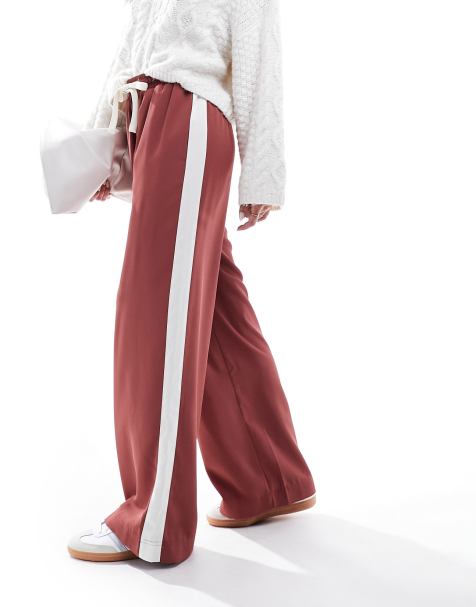 ASOS DESIGN - Pantalon à enfiler avec empiècement contrastant - Terracotta - view 1
