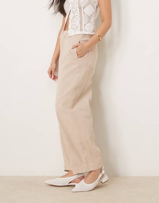 ASOS DESIGN - Pantalon à enfiler avec surpiqûres - Taupe délavé, 4 de 5
